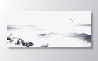 中国风水墨天空免抠