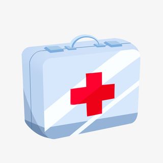 医疗主题医疗箱手绘插画免抠