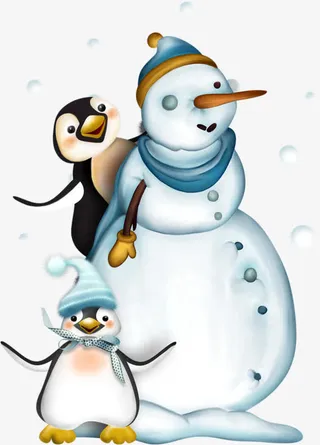卡通雪人免抠