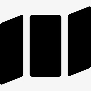 地图黑三联折叠纸图标免抠