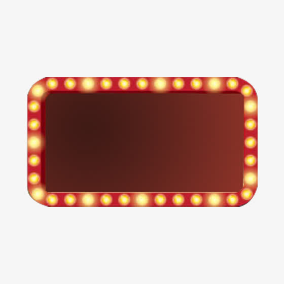 红色圆形灯光边框元素免抠