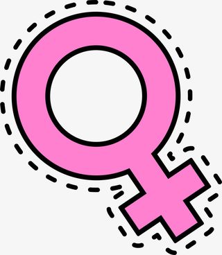 卡通粉色女生标志符号免抠