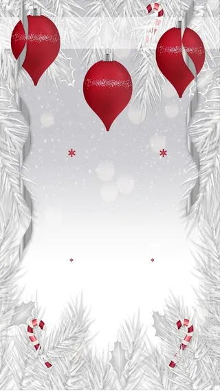 白色雪绒圣诞装饰灯高清