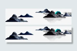 地产新中式假山山峰免抠