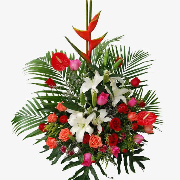 百合玫瑰花篮免抠