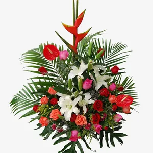 百合玫瑰花篮免抠