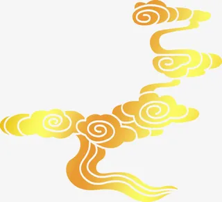 金色祥云纹饰中秋免抠