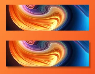 彩色电商科技曲线banner高清