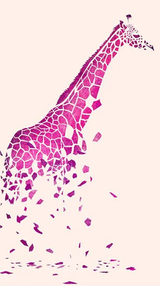 红色长颈鹿图高清