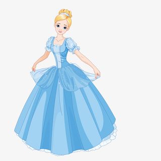 卡通手绘美丽的芭比娃娃免抠