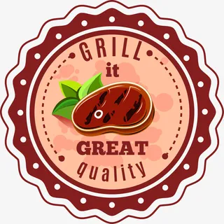 咖啡色牛排标签免抠