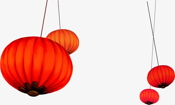 高清创意红色中国风灯笼免抠