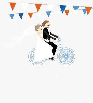 幸福新郎带着新娘免抠