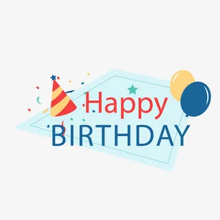 卡通蓝色生日派对文案背景