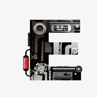 机械创意字母E免抠 机械创意字母E免抠