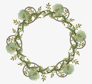 绿色树枝花环文本背景矢量图