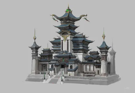 白色梦幻高楼建筑免抠