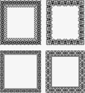 黑色简约框架边框纹理免抠