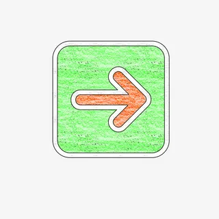 方形可爱的箭头的粉笔画免抠