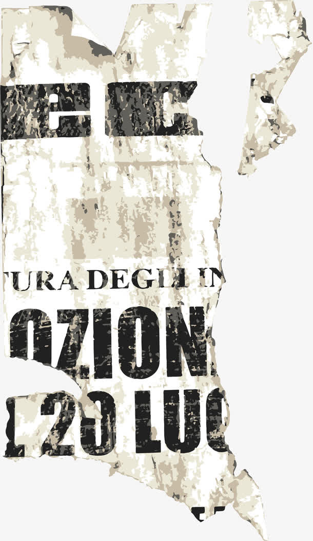 黄色复古剪纸免抠