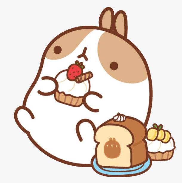 吃食物的兔兔PNG免抠