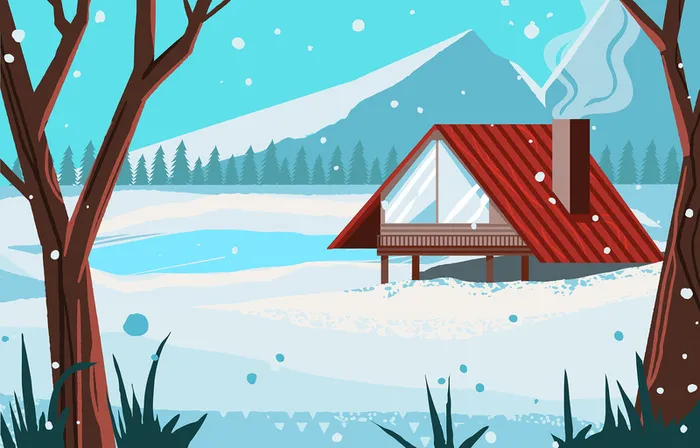 雪地里的一家人高清