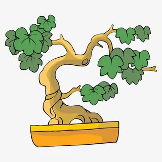 卡通小树盆栽免抠