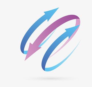 抽象风格的曲线箭头免抠