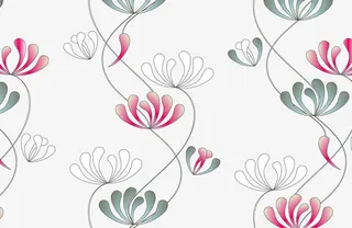 矢量荷花花纹免抠