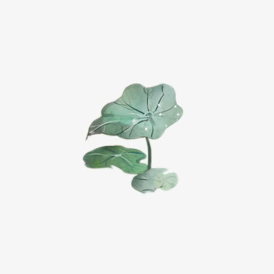水彩荷叶三朵荷叶免抠