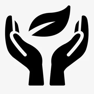 双手抱树叶免抠