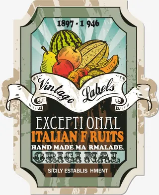 水果糖果果酱包装彩色手绘免抠