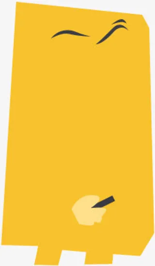 卡通黄色纸张海报免抠