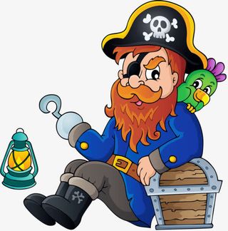 独臂船长和鹦鹉免抠