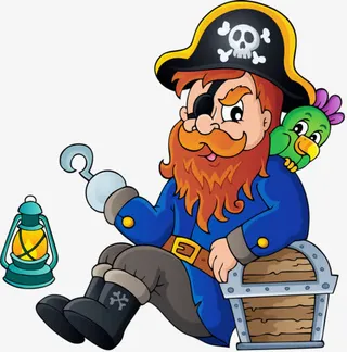 独臂船长和鹦鹉免抠