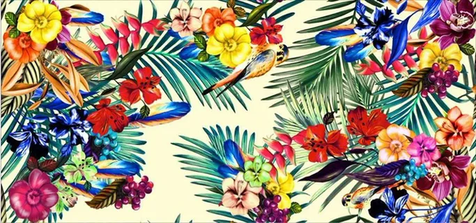 鲜花绿叶复古背景高清