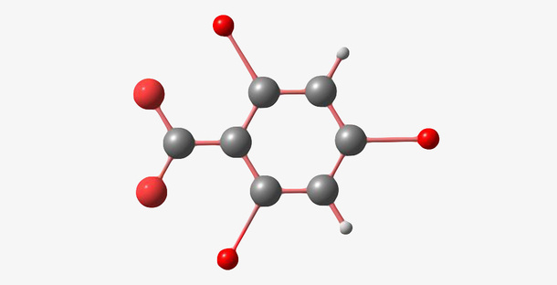 黑色三溴苯甲酸分离结构分子形状免抠