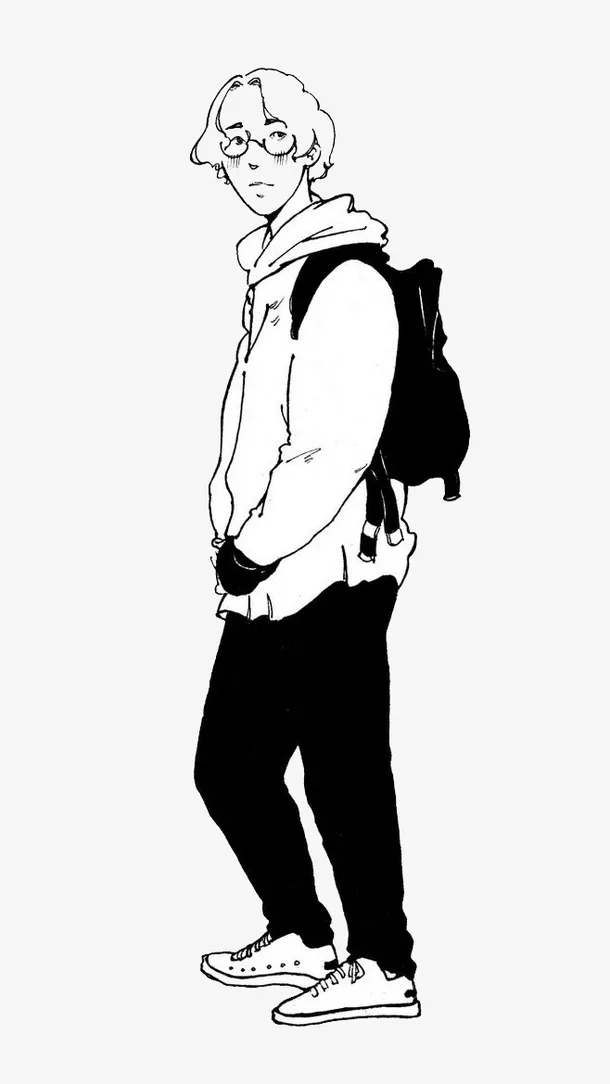 手绘男生免抠