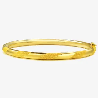 周生生黄金结婚手镯足金元条鸳鸯免抠