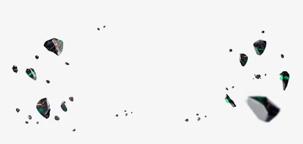 黑色简约碎石漂浮素材免抠