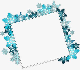 蓝色闪耀雪花标签免抠