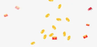 飞翔的红包金币免抠