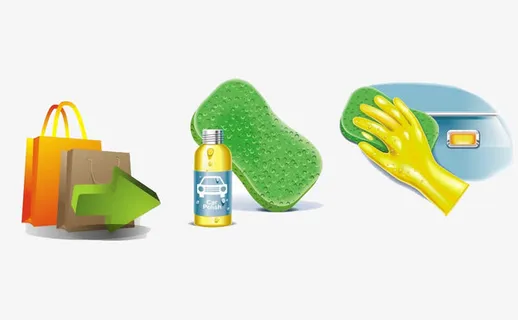 卡通清洁用品免抠