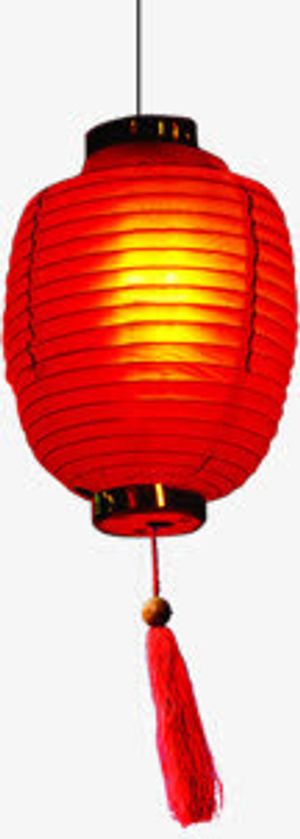 高清红色元旦灯笼免抠