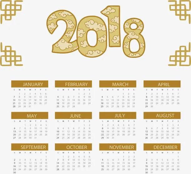 中国风日历模板免抠