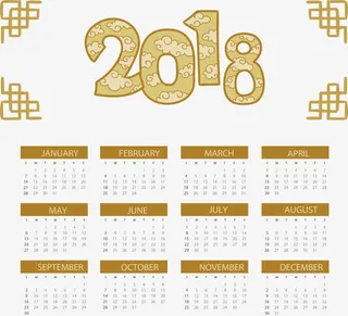 中国风日历模板免抠