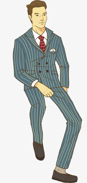 卡通西装男人PNG图免抠