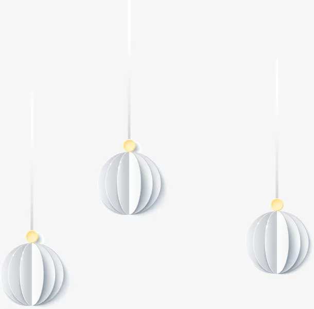 灰色圣诞节挂件免抠