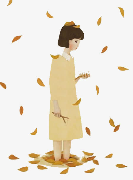 手绘女生免抠