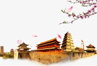 西安美景樱花免抠装饰植物元素